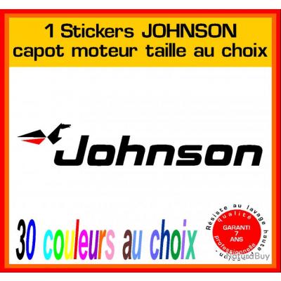 1 sticker JOHNSON ref 1 coté moteur hors bord bateau barque pêche voilier