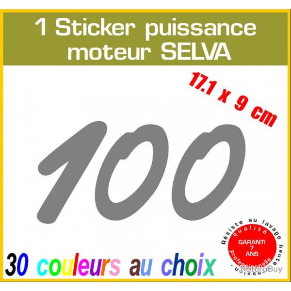 1 sticker SELVA puissance moteur 100 cv srie 1 hors bord bateau barque pche