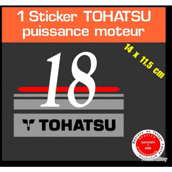 1 sticker TOHATSU 18 cv serie 1 moteur hors bord in bord bateau barque jet ski