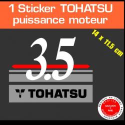 1 sticker TOHATSU 3.5 cv serie 1 moteur hors bord in bord bateau barque jet ski