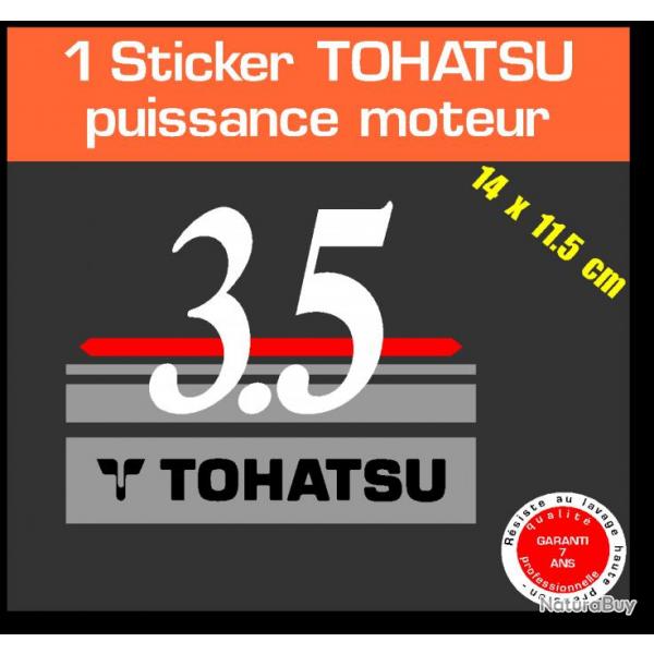1 sticker TOHATSU 3.5 cv serie 1 moteur hors bord in bord bateau barque jet ski