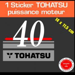 1 sticker TOHATSU 40 cv serie 1 moteur hors bord in bord bateau barque jet ski