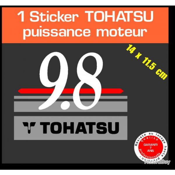 1 sticker TOHATSU 9.8 cv serie 1 moteur hors bord in bord bateau barque jet ski