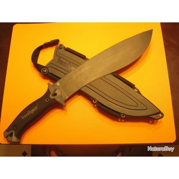 Buschraft Couteau de Survie Machette Kershaw Camp 10 Lame Carbone Etui KS1077