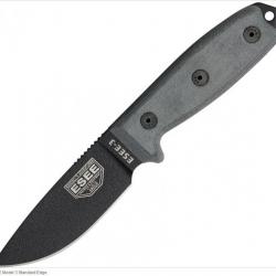 Couteau ESEE Model 3 Standard Edge Lame Acier 1095 Manche Micarta Made In USA ES3PB