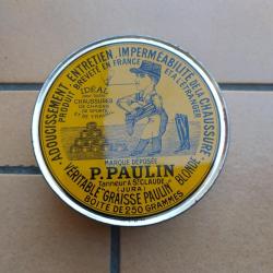 OBJET DE POILU BOITE GRAISSE CHAUSSURE EQUIPEMENT PAULIN POILU GUERRE  1914-1918
