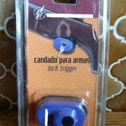 Verrou antivol de pontet à clé ( pistolet révolver fusil )  Réf 35546  TIR TAR CHASSE ARME STAND