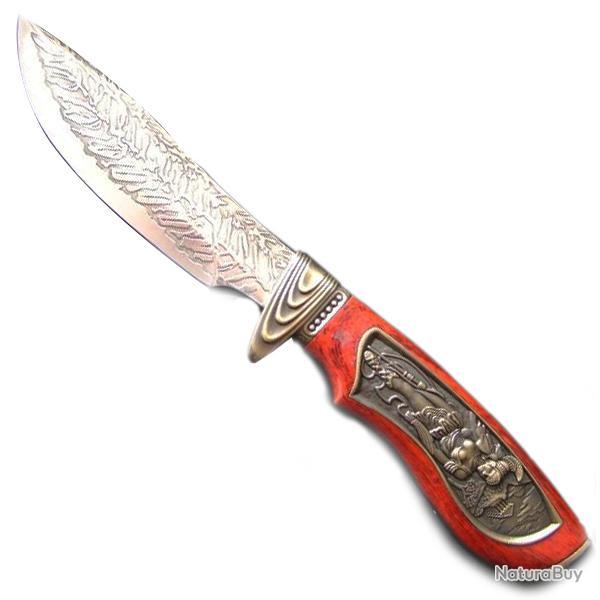 Couteau de chasse TOLEDO  Dcor  GUERRIERE Lame de 12 cm