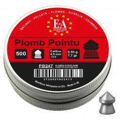 Boite de 500 PLOMBS  à Tête Pointue  4.5 mm