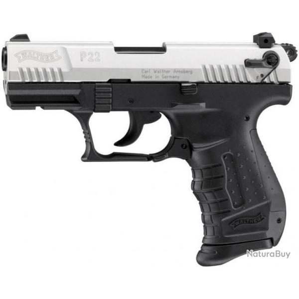 Pistolet WALTHER  P22 Bicolor 7 coups /  Cal. 9mm  blanc