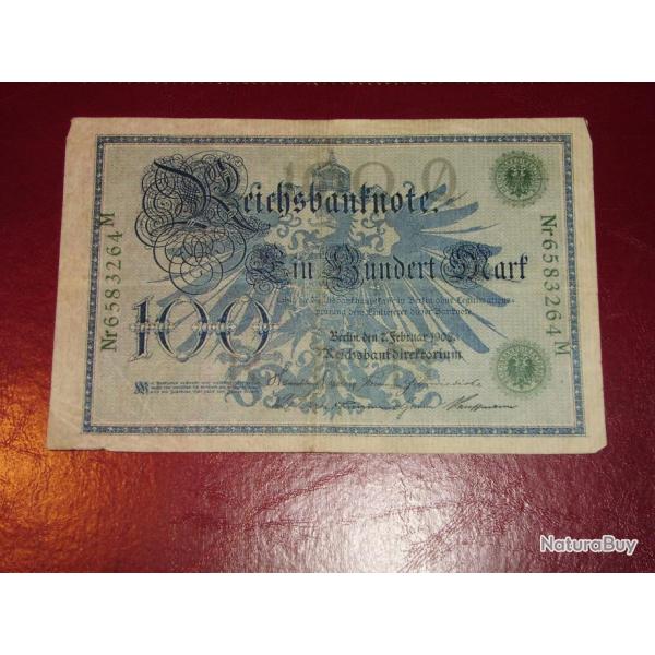 1 billet de banque allemand de 100 mark 1908