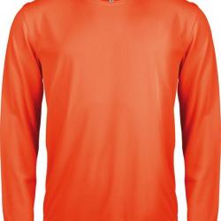 T-shirt à sechage rapide manches longues homme orange fluo