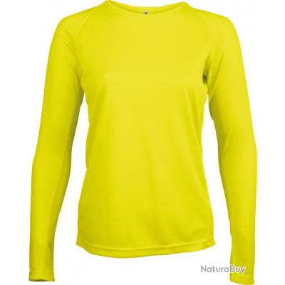 tee shirt femme jaune fluo