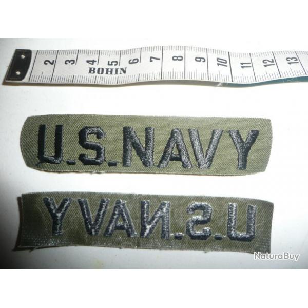 PATCH INSIGNE ORIGINAL US NAVY ( POST WAR ) vert  ( marine bateau cuirassier boat