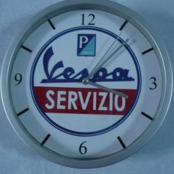 VESPA SERVIZIO pendule murale horloge 20cms ( KDO DKO SCOOTER MOTO ITALIE ITALIA