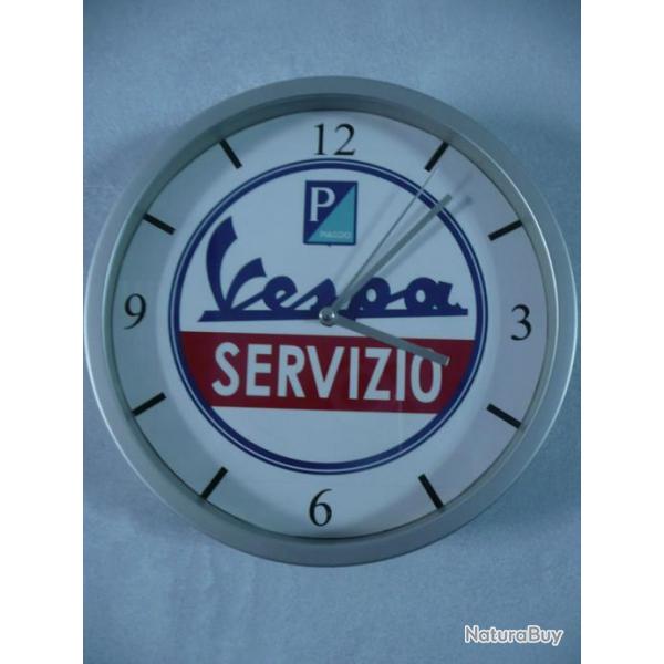 VESPA SERVIZIO pendule murale horloge 20cms ( KDO DKO SCOOTER MOTO ITALIE ITALIA