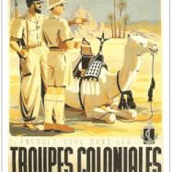 AFFICHE MILITAIRE TROUPES COLONIALES 50cm X 70cm