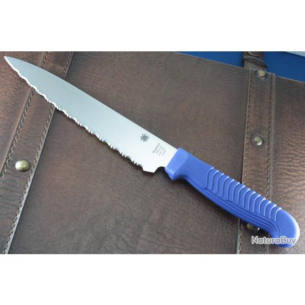 Couteau Spyderco Kitchen Utility Knife Serrated Acier MBS-26 polypropylne Made In Japan SCK04SBL