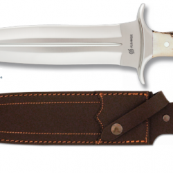 Couteau de chasse 36 cm manche corne de cerf  avec son Etui tout Cuir
