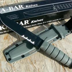 Couteau de Combat Ka-Bar Fighting Knife Acier Carbone 1095 Serrated Manche Kraton Made In USA KA5012