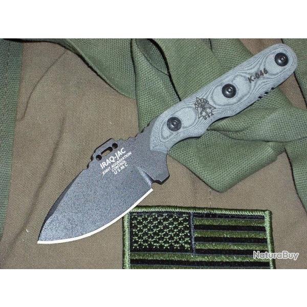 Couteau Tops Iraq-Jac Acier Carbone 1095 Manche Micarta Etui Kydex Made In USA TPJAC01