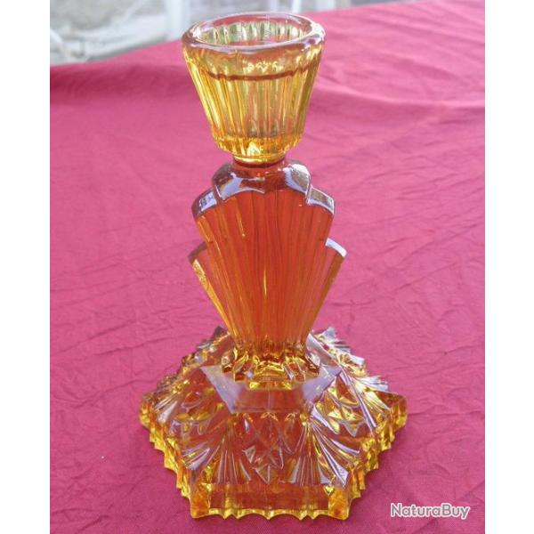 bougeoir verre moule art deco