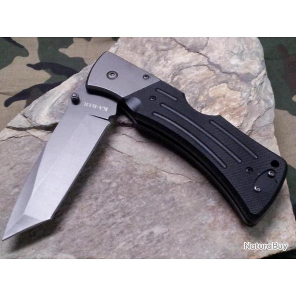 Couteau Ka-Bar Mule Folder II Manche G-10 Tanto Blade Acier 420 Kabar KA3064