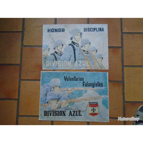 rares affiches "division azul"campagne de russie espagnole