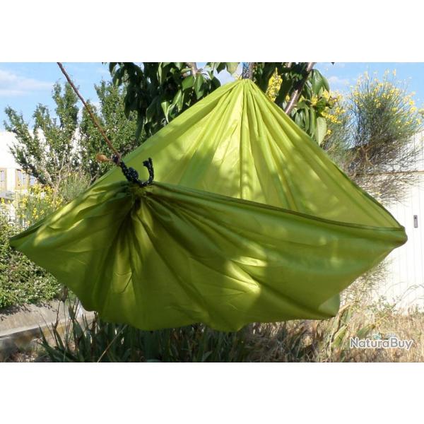 14,90 $ Hamac toile de parachute pratique et confortable,randonne,fourgon,bateau,camping (Vert)
