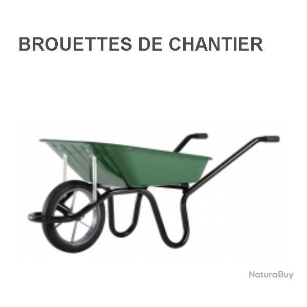 Haemmerlin - Brouette chantier Diam360 mm  bandage plein increvable - 80 Litres 150Kg OUTIFRANCE