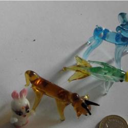 4 petit animaux murano annees 60 / 70