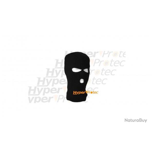 Cagoule 3 trous - noire maille paisse Protection du visage