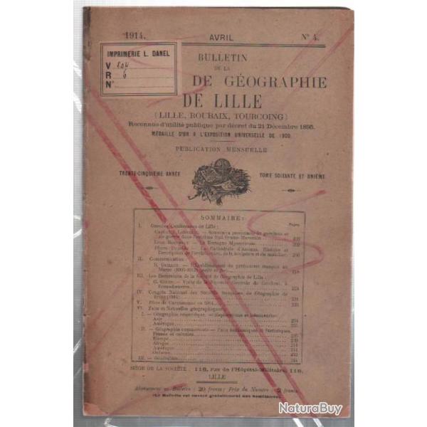 bulletin de la socit gographique de lille roubaix tourcoing avril 1914 n 4