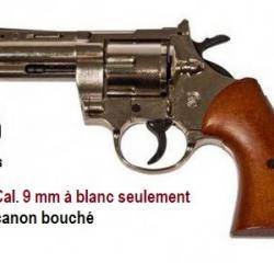 Revolver PYTHON 380  Nickelé/ Chrome célèbre réplique du 357 Magnum