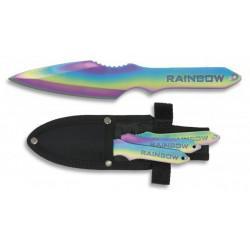 Set de 3 couteaux de lancer anodisé titan rainbow