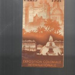 Exposition  coloniale paris  1931. dépliant guide.