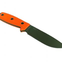 Couteau de Survie Esee Model 4 Plain Edge Manche Orange G-10 Acier 1095 Made In USA ES4PMBOD