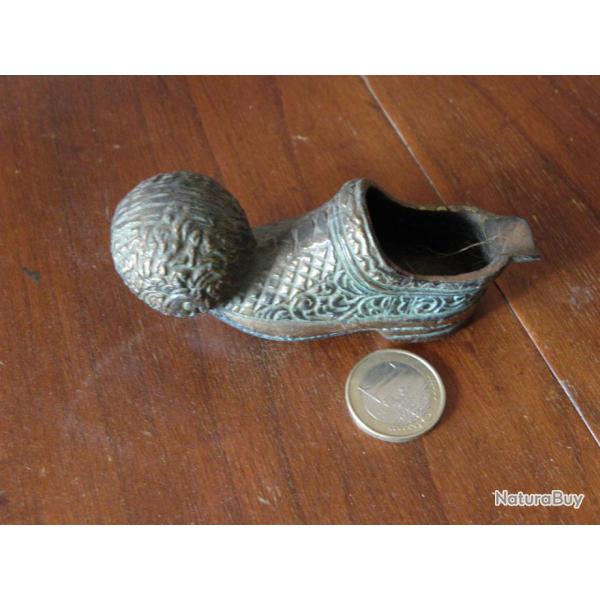 vintage petit cendrier chausseur arabe en bronze