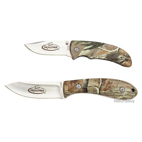 Realtree - Set 2 Couteaux - Manche Aluminium - Etui