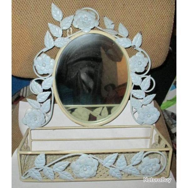 ANCIEN MIROIR VIDE-POCHE STYLE ART NOUVEAU