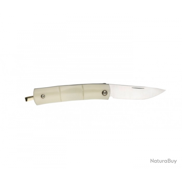 Couteau de poche Mcusta BAMBOO MONEY CLIP manche 8 cm corian blanc