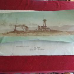 photo marine nationale d'époque matelot flotte rade Toulon "LE PARIS" cuirassé à turbine