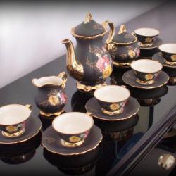 Ancien service à café complet en porcelaine au motif floral, provenance de Bavière, prix en baisse!