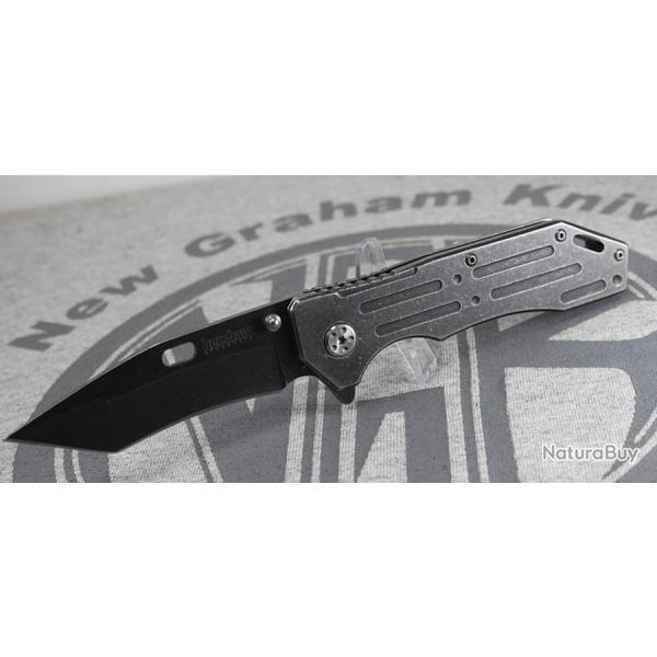 Couteau Kershaw Lifter Framelock A/O Lame Tanto Acier 3Cr13 Manche Acier Blackwash KS1302BW