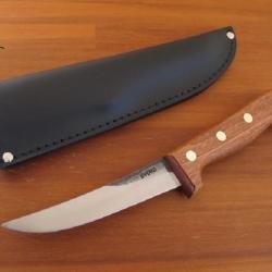 Couteau Svord Boning Knife Lame Acier Carbone Manche Bois Etui Cuir Made In New Zealand SVB