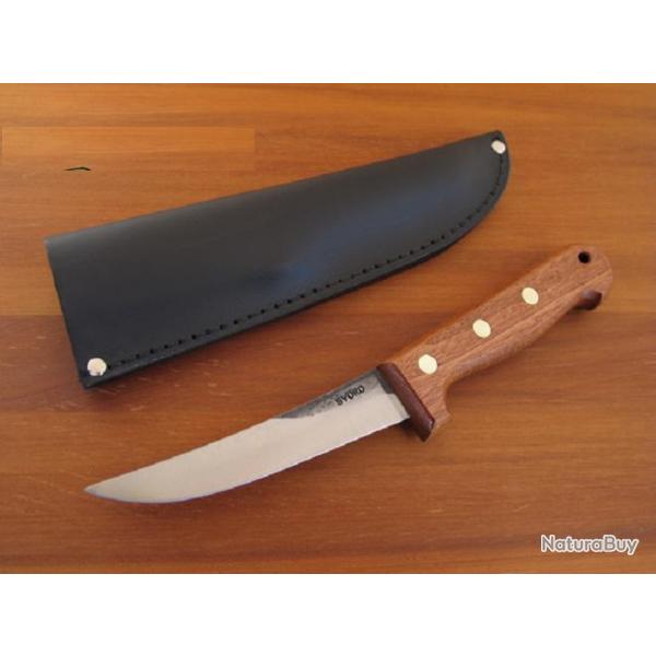 Couteau Svord Boning Knife Lame Acier Carbone Manche Bois Etui Cuir Made In New Zealand SVB