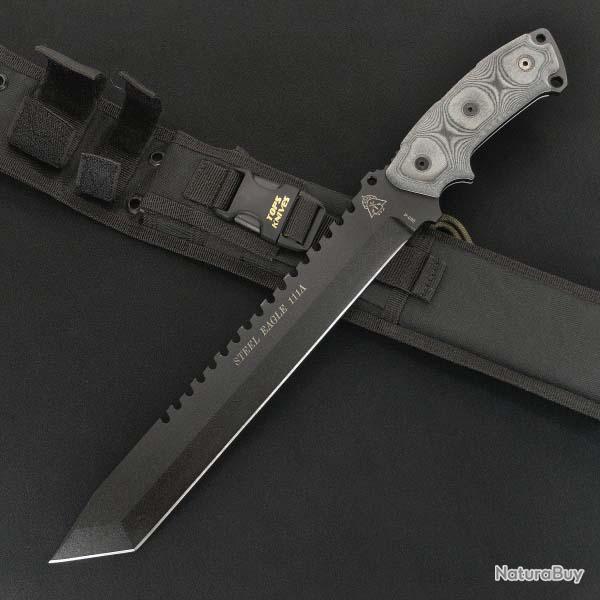Couteau de Survie Machette Tops Steel Eagle Carbone 1095 Tops Knives Made In USA TP111A