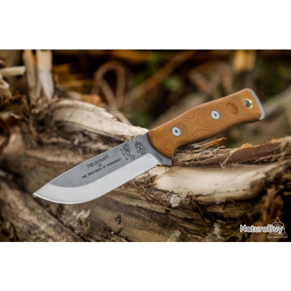 Couteau Bushcraft de Survie TOPS KNIVES B.O.B. Brothers of Bushcraft Carbone 1095 Made USA TPBROSTBF