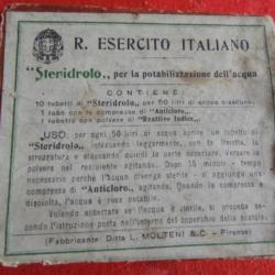 purificateur d'eau Italien Italie ww2 seconde guerre pas ouvert pansement medical  tropical Africa