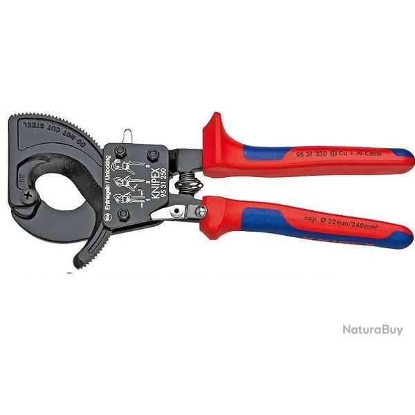 Coupe cble  cliquet Diam cble 32mm 95.31.250 Knipex